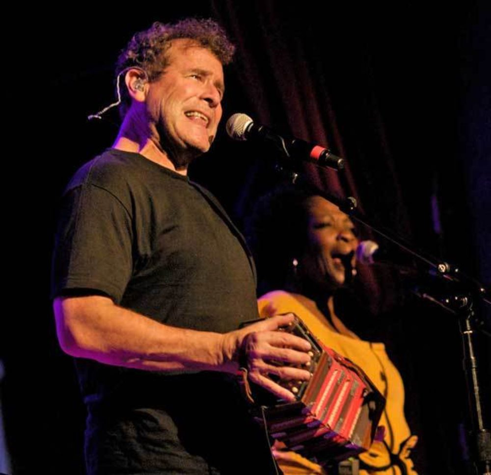Johnny with concertina at City Winery in New York (Eyre)